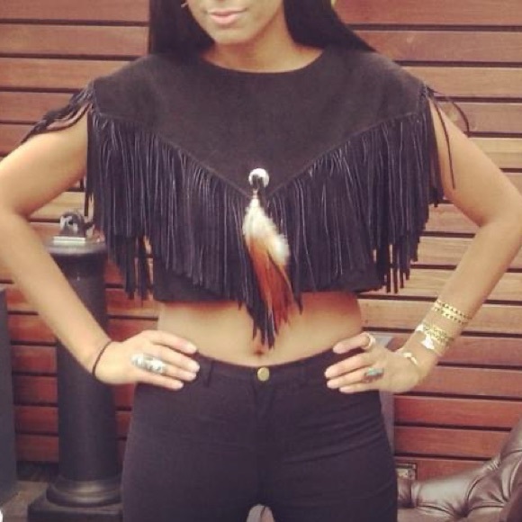 Suede fringe crop - Picture 5 of 5